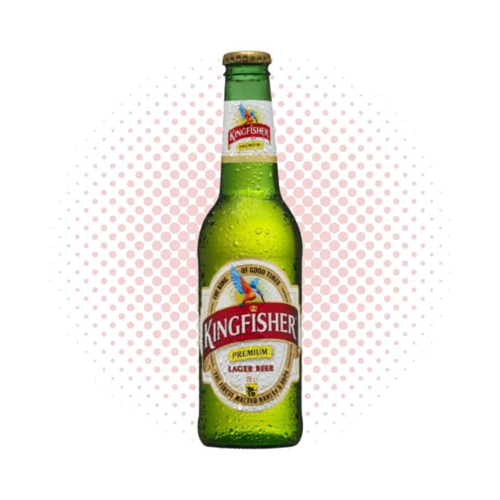 A bottle of kingfisher is a Beer Brand available at liquor shop in jaipur